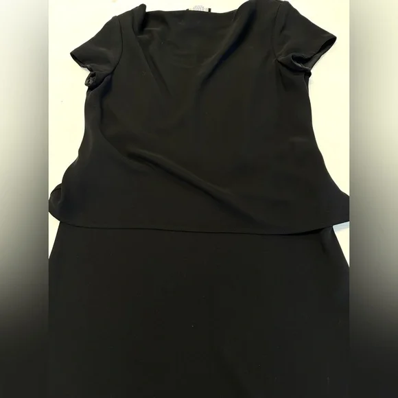 S.L. Fashions Black Evening Drape Neck Dress Size 12 - Picture 6 of 7